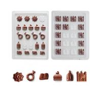 Ramadan Chocolate Moulds Set, Food-Grade Plastic, 2-Piece Professional Baking Trays with Islamic Designs, Clear, for Confectionery Making