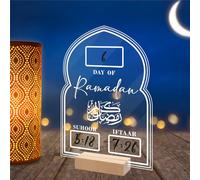 Ramadan Countdown Calendar 2025, Acrylic Eid Advent Calendar with Mark Pen for Ramadan Decor, 30 Day Count Count Down Decorations Islamic Muslim Mosque Table Desk Decor for Home Kids Gifts (F)
