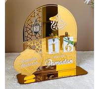 Ramadan Countdown Calendar, 30 Days Acrylic Gold Calendar, Reusable Gift Present