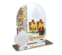 Ramadan Countdown Calendar, 8"x8" Acrylic Tabletop Display with Stand, Islamic Eid Decoration & Gift,Table Home Decorations Count Down Calendar,30-Day Holiday Countdown for Home & Office