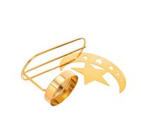 Ramadan Crescent Moon Tea Light Holder Iron for Eid Decor