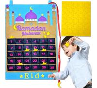 Ramadan Decorations Advent Calendar,1Pcs Eid Mubarak Decor Felt Countdown Until Eid Calendars 2024 Kids DIY Make Your Kids Ramadan Advent Calendar Gifts Crafts For Islam Table Home Reminder Ornament