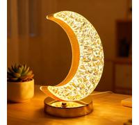 Ramadan Decorative Moon Lamp, SGZIOO LED Moon Lamp, Ramadan Crescent Moon Lamp, 3 Colours, Bedside Lamp, Half Moon Table Lamp, Ramadan Decorations for Home, Bedside, Bedroom, Living Room, Muslim Party