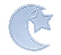Ramadan Dessert Bowl Epoxy Resin Mould Moon Star Ramadan Serving Plate Silicone Mould DIY Craft Islam Muslim Pastry Display Holder Party Decoration Casting Tools Moon Star Plate Silicone Mould