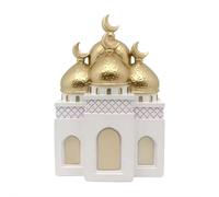 Ramadan Eid Home Decorations, 2026 Gold & White Mosque Tower Moon Castle Centerpiece, Handcrafted Resin Islamic Home Decor, Mosque-inspired Ornament for Eid, Tabletop, Shelf, Ramadan Gift