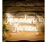 Ramadan Kareem Neon Sign for Wall Decor, Mubarak Light Up Sign, Moon Star Neon Light Decor for Home Party Eid Kareem Wall Decoration