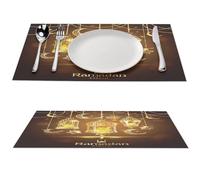 Ramadan Kareem Placemats Set of 1 PCS Washable Table Runner 18" X 12" Place Mats for Kitchen Party Dining Decoration