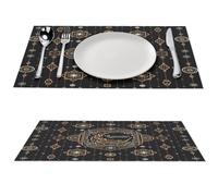 Ramadan Kareem Placemats Set of 2 PCS Washable Table Runner 18" X 12" Place Mats for Kitchen Party Dining Decoration
