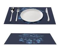 Ramadan Kareem Placemats Set of 4 PCS Washable Table Runner 18" X 12" Place Mats for Kitchen Party Dining Decoration