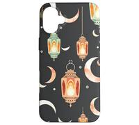Ramadan Lantern Crescent Moon Islamic Night Sky Illustration Case for iPhone 16 Plus