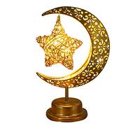 Ramadan Modeling Lamp Wrought Iron Hollow Moon Decorative Nightlight Battery Powered Gifts Home Bedroom Decoration