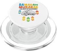 Ramadan Mubarak 30 Days Of Blessing Fasting Arabic PopSockets PopGrip for MagSafe