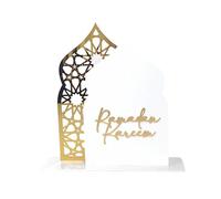 Ramadan Mubarak Decorations, Ramadan Decorations for Table Sign, Acrylic Eid Mubarak Table Decor Ramadan Islamic Ornaments for Ramadan Parties Islam Muslim Decor for Home Office Table (A)