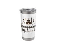 Ramadan Mubarak Happy Fasting Crescent Moon Islamic Muslim Stainless Steel Insulated Tumbler