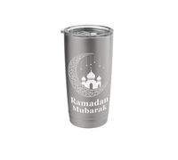 Ramadan Mubarak Happy Fasting Crescent Moon Islamic Muslim Stainless Steel Insulated Tumbler