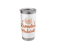 Ramadan Mubarak Happy Fasting Crescent Moon Islamic Muslim Stainless Steel Insulated Tumbler