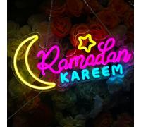 Ramadan Mubarak Neon Sign, Stars Moon Shape LED Neon Light Signs, Ramadan Decorations for Home, Neon Signs for Wall Room Bedroom Decor Islam Holiday Gifts
