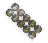 Ramadan Mubarak Stickers - 10PCS Black & Gold Foil Stamping Labels
