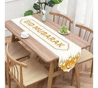 Ramadan Mubarak Table Runner Linen Eid Mubarak Table Cloth Ramadan Kareem Table Runner Ramadan Decoration for Home Table Islam Muslim Party Decoration Party Favor