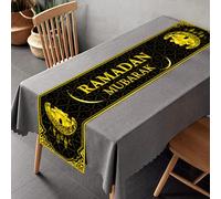 Ramadan Mubarak Table Runner Ramadan Table Decorations, Ramadan Tablecloth Happy Ramadan Mubarak Islamic Table Cover Decorations, 13.8*70.87 inches