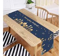 Ramadan Mubarak Table Runner Table Decorations - Ramadan Mosque Lantern Islamic Happy Ramadan Mubarak Party Supplies Decorations, 13.8x71 inches