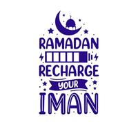 Ramadan Recharge Your iman Muslim Religion holy Month Typography Vinyl Art Sticker 47.6x82.2cm Glass Stickers DarkBlue