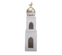 Ramadan Resin Statue Ornament, Islamic Architecture Moon & Mosque Tower Eid Mubarak Decor Collection for Eid, Home, Office Decorations