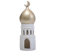 Ramadan Resin Statue Ornament - Islamic Mosque Model & Minaret Decor, Handcrafted Eid Mubarak Home Decoration, Muslim Prayer Tower Figurine, Islamic Festival Gift for Office & Living Room