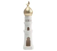 Ramadan Resin Statue Ornament - Islamic Mosque Model & Minaret Decor, Handcrafted Eid Mubarak Home Decoration, Muslim Prayer Tower Figurine, Islamic Festival Gift for Office & Living Room