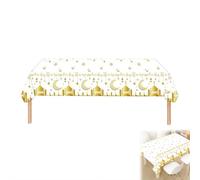 Ramadan Table Cloth for Eid Mubarak Tablecloths Party, 130 * 220cm Eid Decorations Table Cloth Plastic Moon Star Tablecover Disposable Rectangular Table Cover for Ramadan Decor