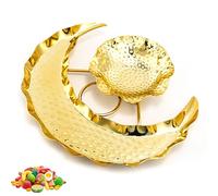 Ramadan Tray, Eid Mubarak Tray, Ramadan Decorative Moon Serving Tray, Ramadan Snack Plate, Iron Dessert Plate, Ramadan Mubarak Tray for Dessert, Pastries, Snack, Sweets (Medium)