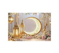 Ramadan Wall Hanging Decor, Eid Festival Tapestry for Home and Mosque, Elegant Background Cloth, For Polyester Fabric, For Easy to Hang, Colorful 100x150cm(3)