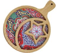 Ramadan Wooden Food Tray Eid Mubarak Moon Star Food Tray Ramadan Tableware Islamic Muslim Party Decor