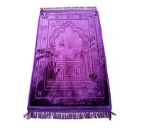 Ramadan24 Prayer Mat Islamic Prayer Mat Muslim Prayer Rug Padded Thick Soft Seccade Washable Namaz with Islam Orient Pattern Non-Slip 80 x 120 cm (Purple)