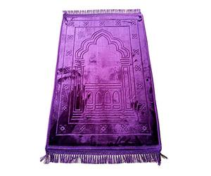 Ramadan24 Prayer Mat Islamic Prayer Mat Muslim Prayer Rug Padded Thick Soft Seccade Washable Namaz with Islam Orient Pattern Non-Slip 80 x 120 cm (Purple)