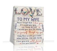 RAMAHP Framed Vintage Lavender Floral Canvas wall art - 'To My Wife' Love Message Wall Art For Living Room Bedroom Kitchen Office Decor (16x20inch(40x50cm))