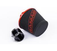 Ramair Large Foam Filter Aluminium Base 100mm OD Inlet Red with Silicone Coupler