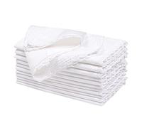 Ramanta Home Cloth Dinner Napkins Set of 12 (50x50 CM) White- Cotton Flax Fabric, Reuseable Decorative Napkins, Ideal for Weddings and Everyday Use