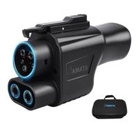 RAMATA fit for Tesla Supercharger to Charge Ford F150 Lightning, Cadillac Lyriq Hyundai ioniq, Mach-E, GM, Rivian Volvo, Mercedes NACS to CCS Adapter 500A DC Fast Charging More CCS1 Electric Vehicle