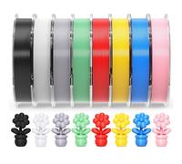 RAMBERY 500gx8 PL Filament Bundle 1.75mm, 8 Colors PLA Plus 3D Printing Filaments Dimensional Accuracy +/- 0.02mm, 8 Pack 500g Spools, Black/White/Red/Yellow/Gray/Blue/Pink/Mint Green