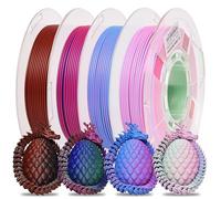 RAMBERY Tri Color & Dual Color 3D Printer Filament Bundle, Multi Color Change by Angle PLA Filament 1.75mm+ /- 0.02mm, 200gX4 Spools