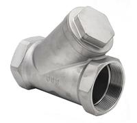 RAMBEX 1pcs 304 Stainless Steel Female Thread Y-shaped Filter, DN8 15 20 25 32 40 DN50 Y-Strainer Valve, Pipeline Water Filter(DN32)