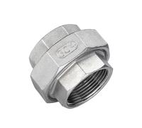 RAMBEX 1PCS 304 Stainless Steel Union Joint Coupling 1/4" 3/8" 1/2" 3/4" 1" 1-1/4" 1-1/2" 2" Female Thread Cast Pipe Fitting(DN20)