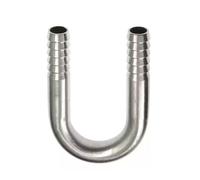 RAMBEX 1pcs Stainless Steel U-shaped Pagoda Connector, 6mm 8 10 12 16 20 25mm Hose Barb Bend Hosetail Pipe Fitting Water Gas Oil(20mm)