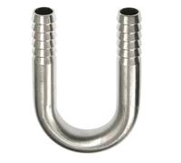 RAMBEX 1pcs Stainless Steel U-shaped Pagoda Connector, 6mm 8 10 12 16 20 25mm Hose Barb Bend Hosetail Pipe Fitting Connector Water Gas Oil(8mm)