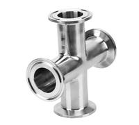 RAMBEX 3/4" 1" 2" 3" 4" Pipe OD 19mm-102mm Stainless Steel SS304 4 Way Cross Sanitary Fitting Tri Clamp Feerule OD 50.5-119mm Home Brew, 1pcs(76mm x ferrule 91)
