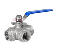 RAMBEX 304 Stainless Steel T-Port/L-Port 3-way Ball Valve，1/4" 3/8" 1/2" 3/4" 1" 1-1/4" 1-1/2" 2" Threaded Three-way Valve, 1pcs (Color : L-type, Size : DN10)