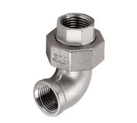RAMBEX 304 Stainless Steel Union Joint Coupling 1/4" 3/8" 1/2" 3/4" 1" 2" Female Male Thread Cast Eblow Connector, Pipe Fitting, 1pcs(Female,3/8")