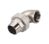 RAMBEX 304 Stainless Steel Union Joint Coupling 1/4" 3/8" 1/2" 3/4" 1" 2" Female Male Thread Cast Eblow Connector, Pipe Fitting, 1pcs(Female-Male,1-1/2")