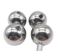 RAMBEX 5pcs M2.5 304 Stainless Steel Drilling Balls, 5mm 6mm 8mm 10mm Female Thread Half Hole Blind Hole Smooth Solid Ball Bead(8mm)